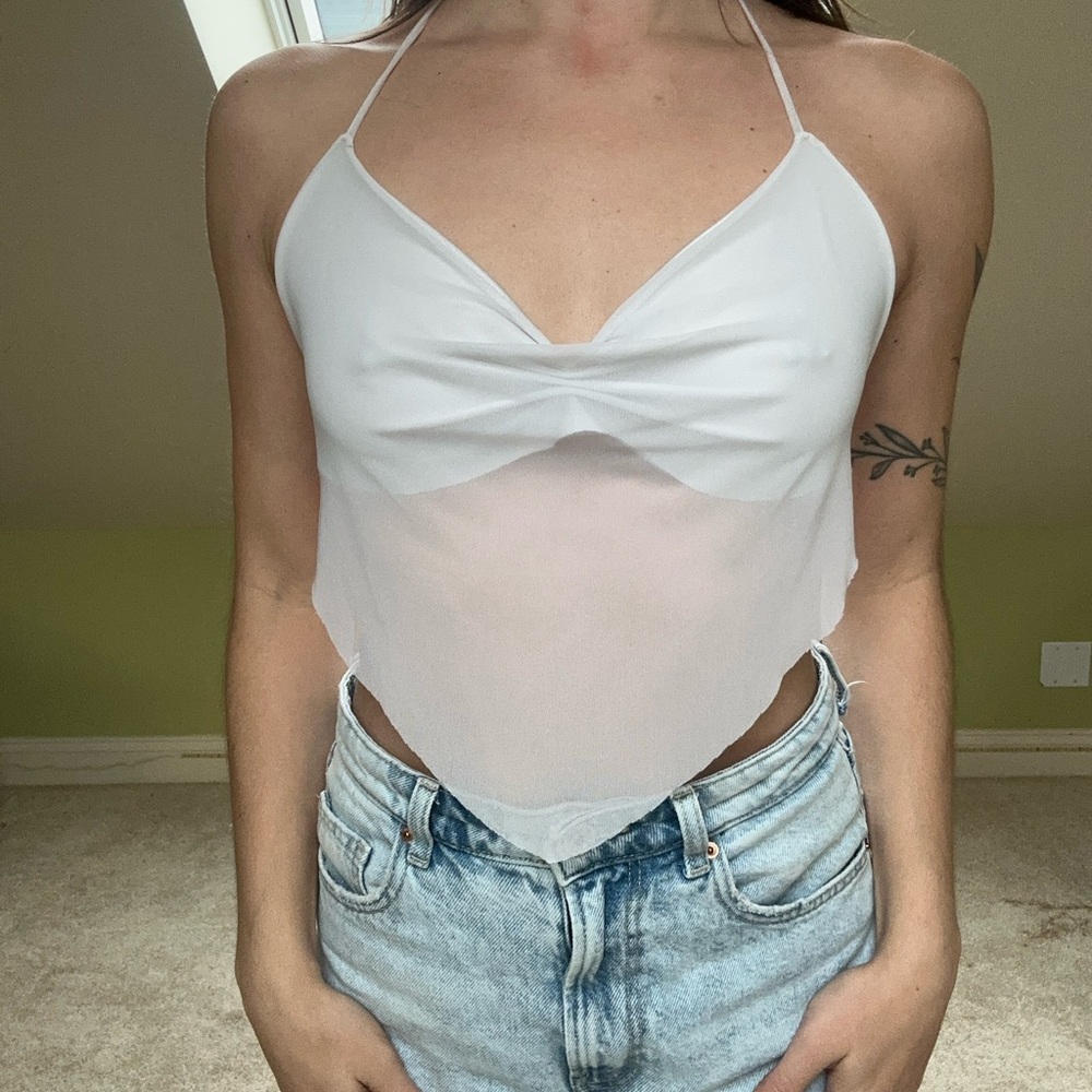 White mesh top